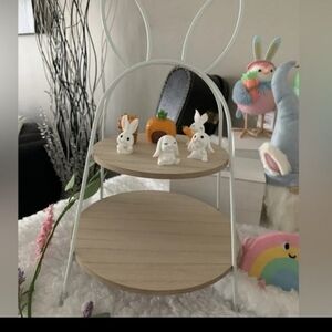 Easter Bunny Ear Two-Tier Stand (Figurines Not Included)